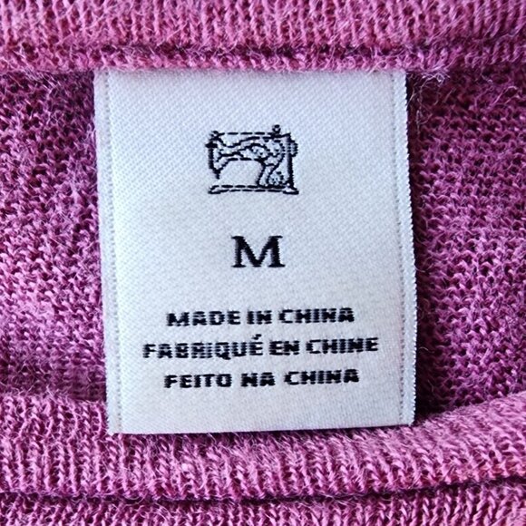 Scotch & Soda Maison Scotch Womens Medium Top Linen Short Sleeve Purple T-Shirt - Picture 7 of 8